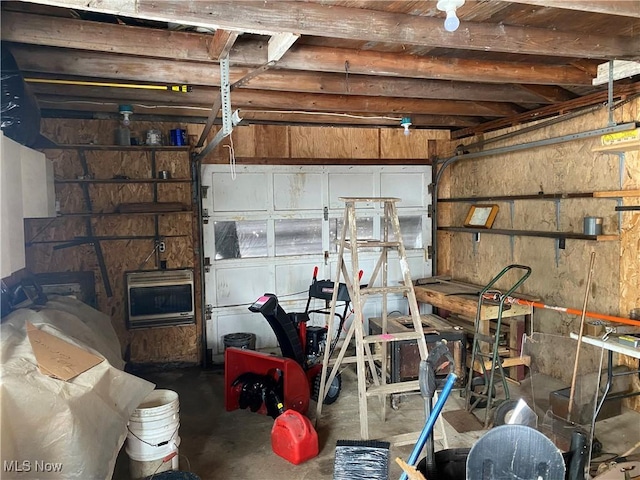 garage with heating unit