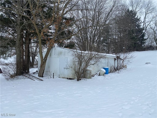 view of snow covered structure