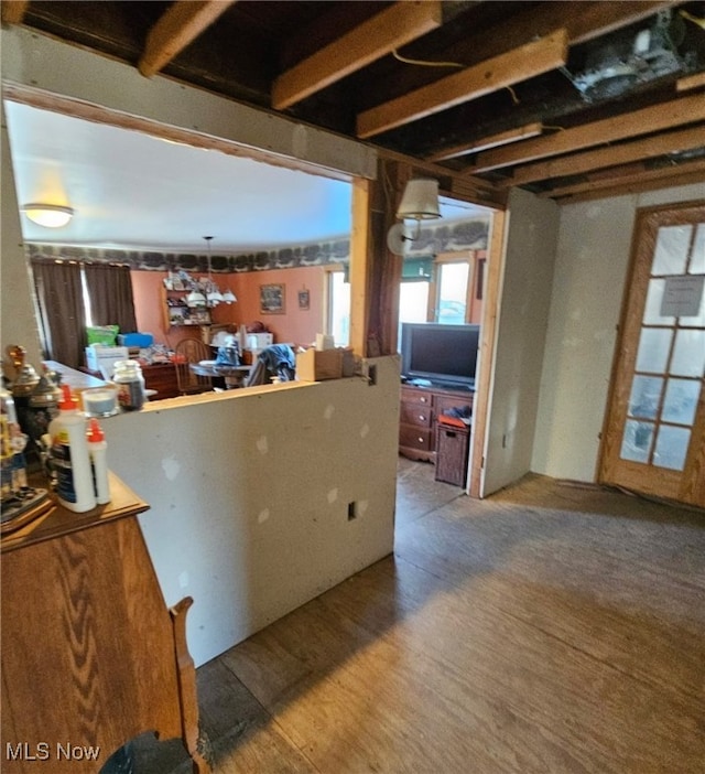 interior space with wood finished floors