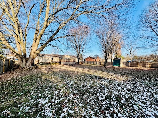 view of snowy yard