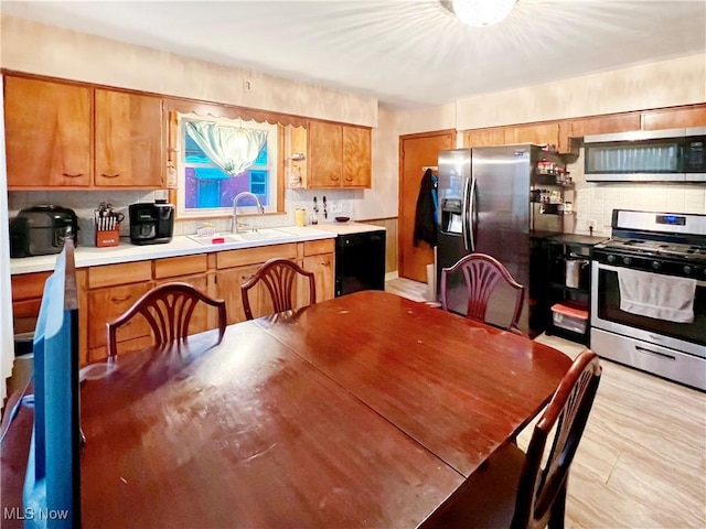 kitchen featuring sink, backsplash, and stainless steel appliances