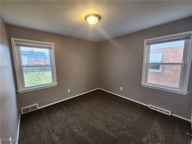 view of carpeted spare room