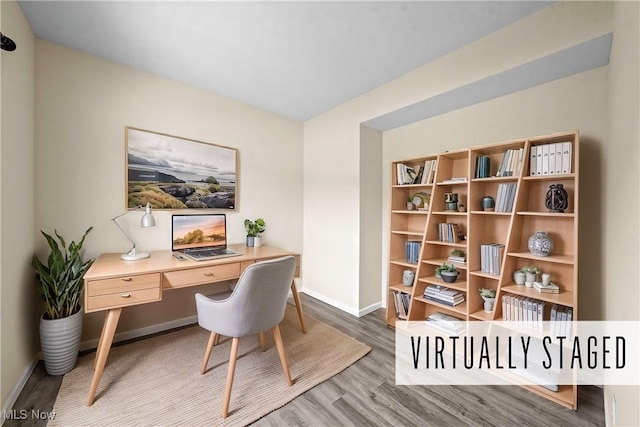 office featuring hardwood / wood-style flooring