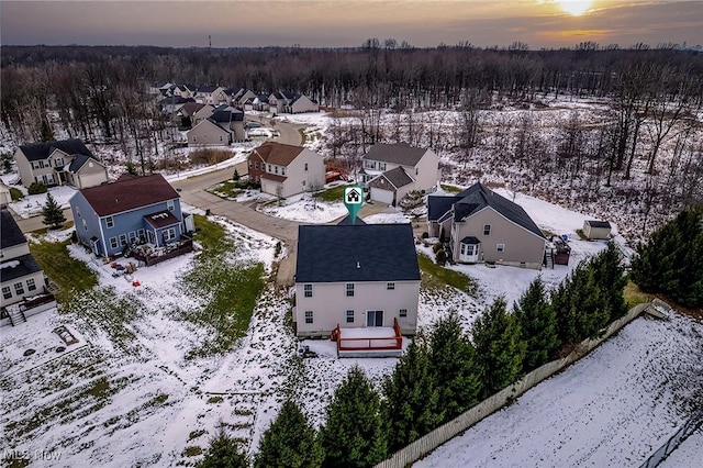 view of snowy aerial view