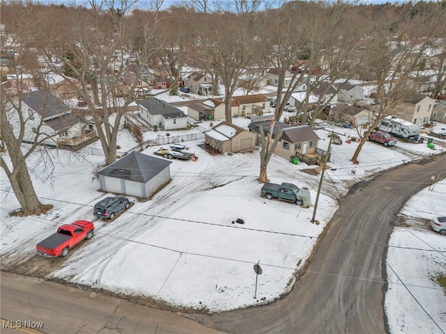 view of snowy aerial view