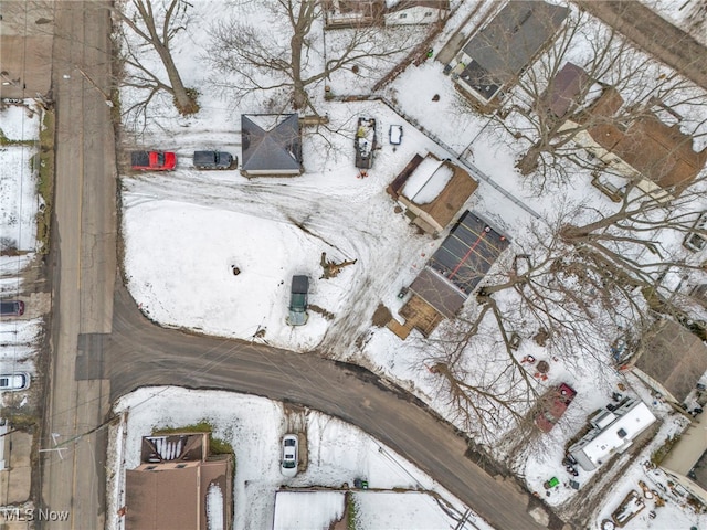 view of snowy aerial view