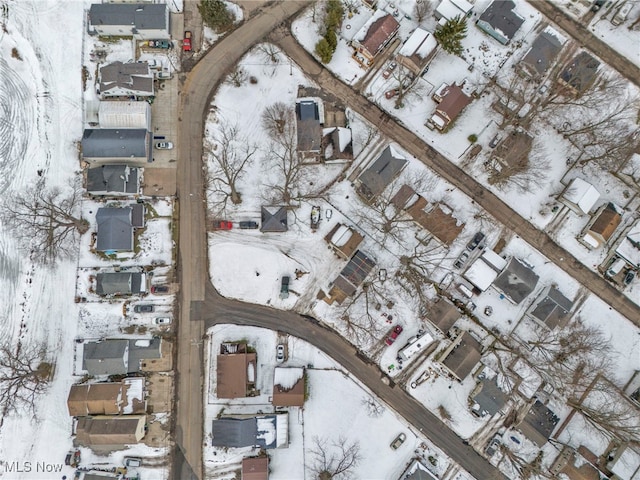 view of snowy aerial view