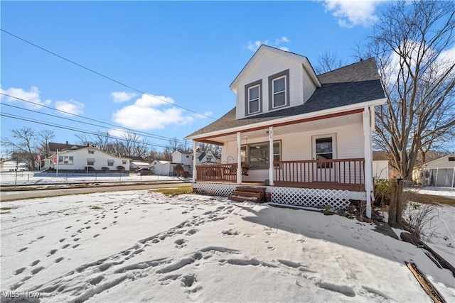 view of front of property featuring a porch