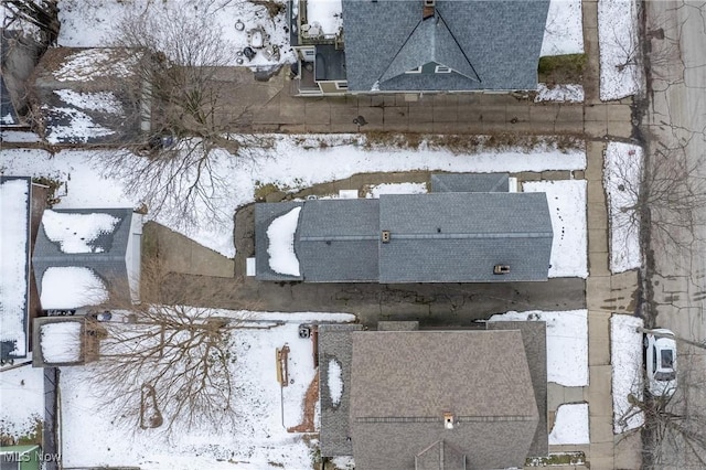 view of snowy aerial view