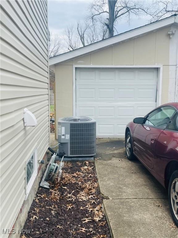 garage with central air condition unit