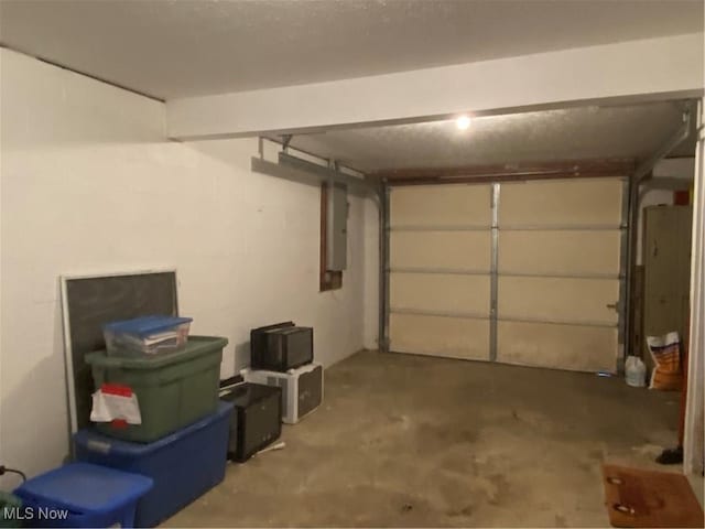 garage with electric panel