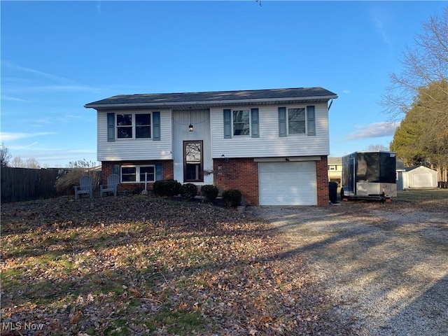 bi-level home with a garage