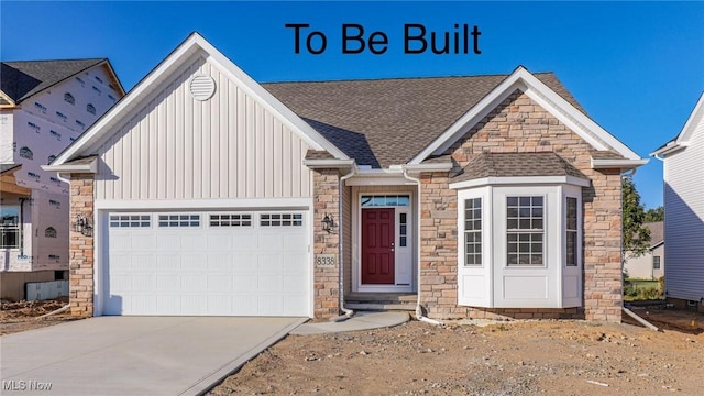 view of front of house with a garage