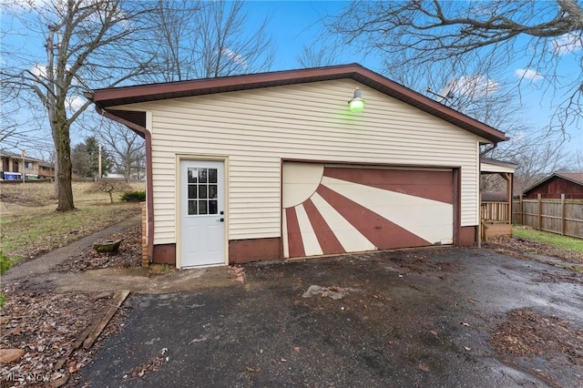 view of garage