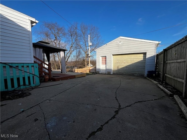 view of garage