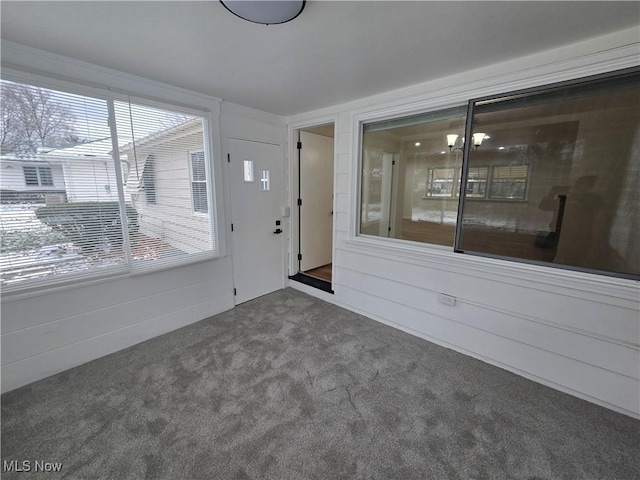 view of unfurnished sunroom