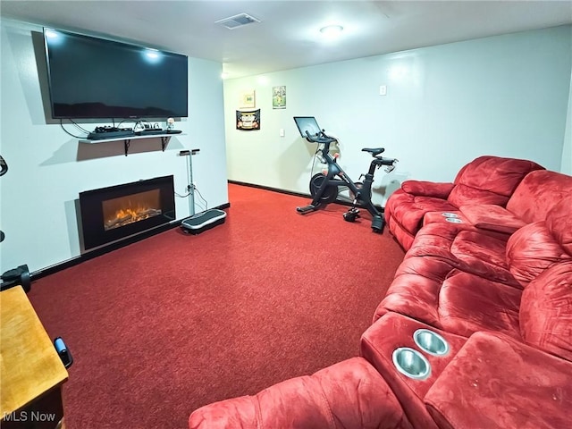 workout room with carpet