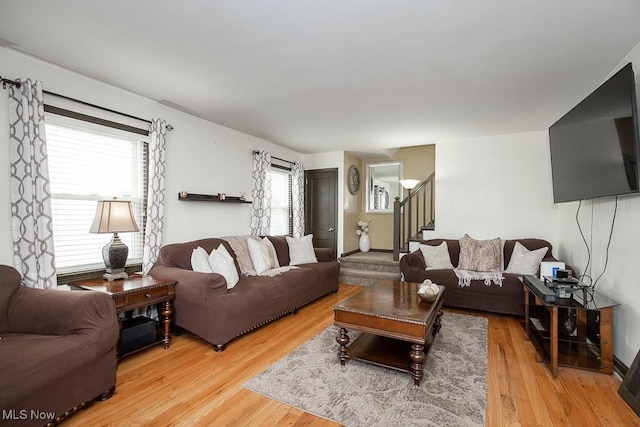 living room featuring hardwood / wood-style flooring