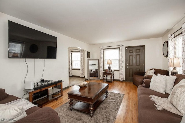 living room featuring hardwood / wood-style floors