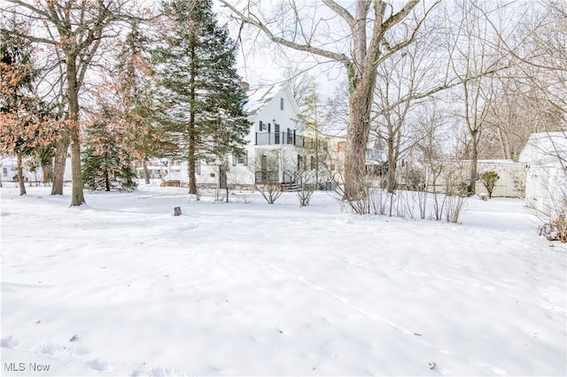 view of snowy yard