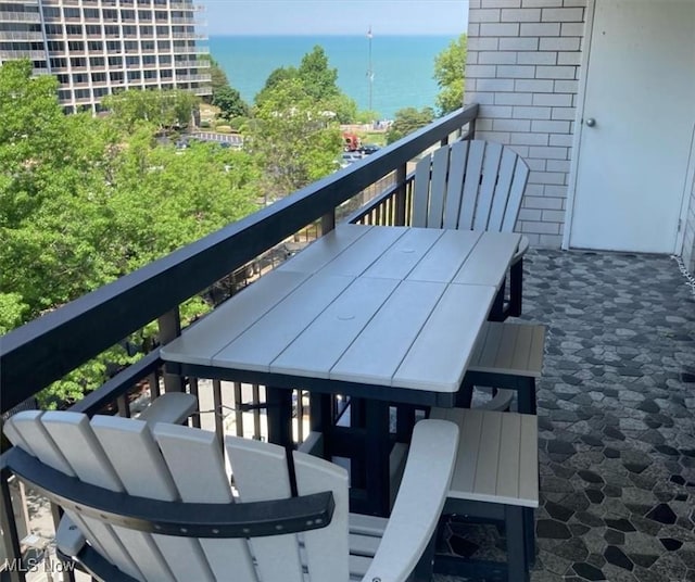 balcony with a water view