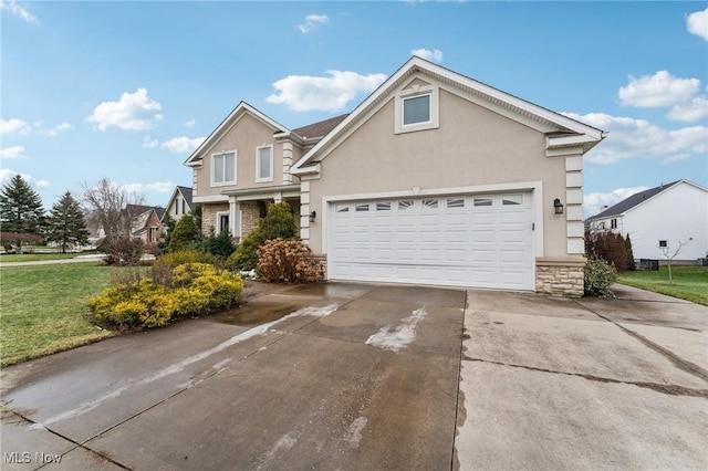 front of property featuring a garage and a front yard