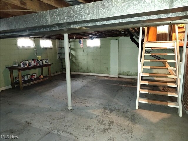 view of basement