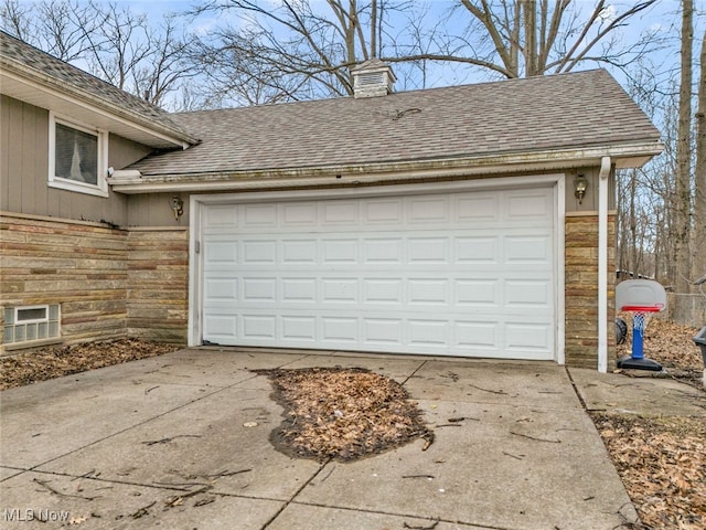 view of garage