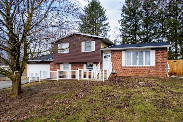 view of split level home