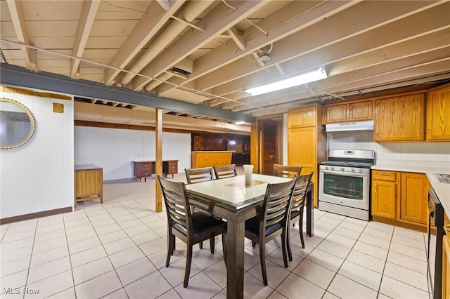 interior space featuring light tile patterned floors