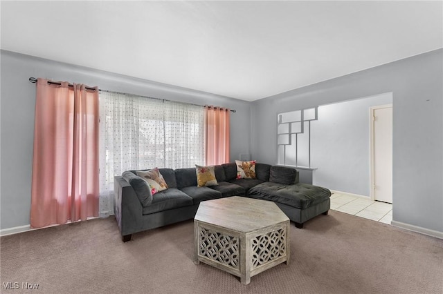 view of carpeted living room