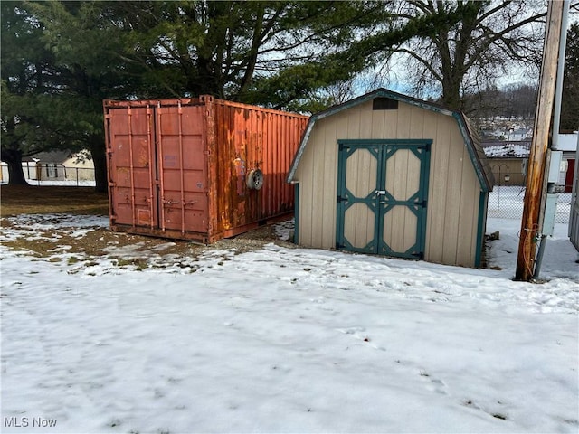 view of snow covered structure