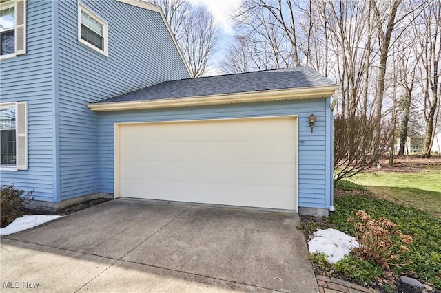 view of garage