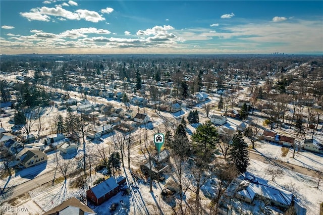 view of snowy aerial view