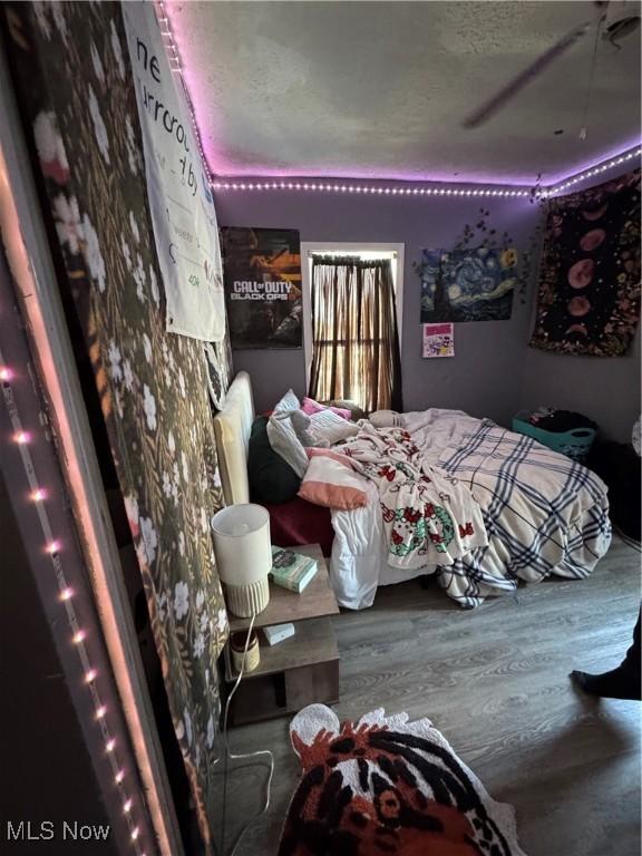 bedroom featuring wood-type flooring