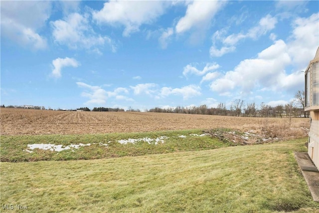 view of yard featuring a rural view