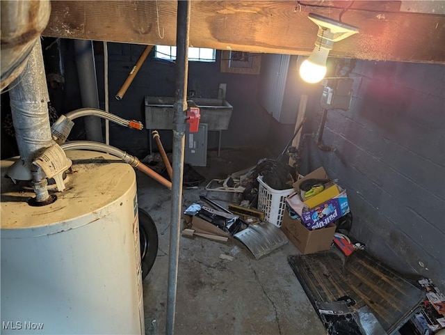 miscellaneous room with water heater