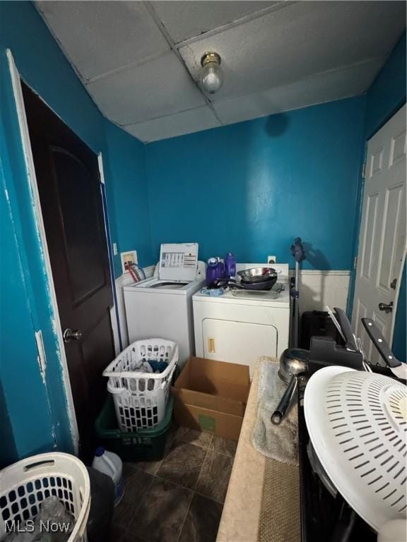 laundry area featuring washer and dryer