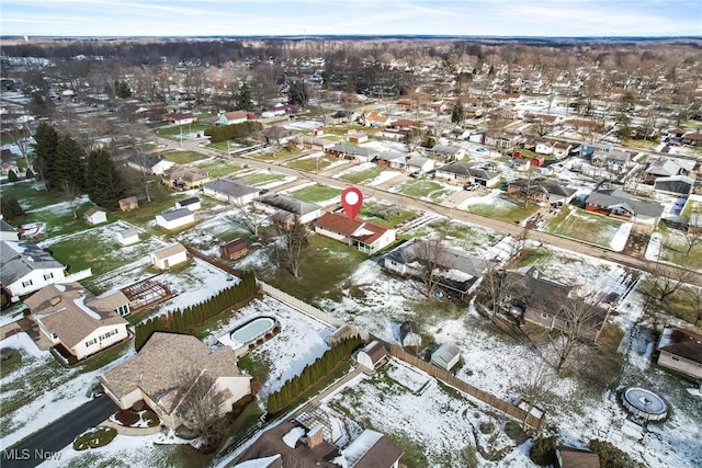 view of snowy aerial view