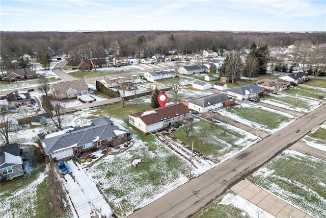 view of snowy aerial view