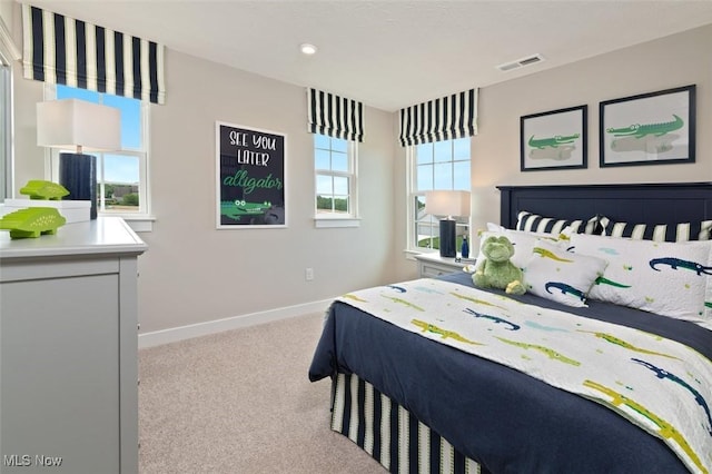 view of carpeted bedroom