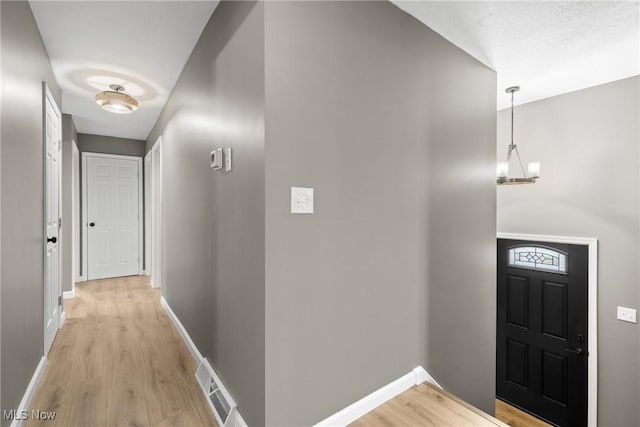 hall featuring light hardwood / wood-style floors