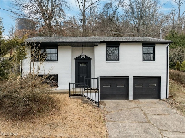 bi-level home with a garage