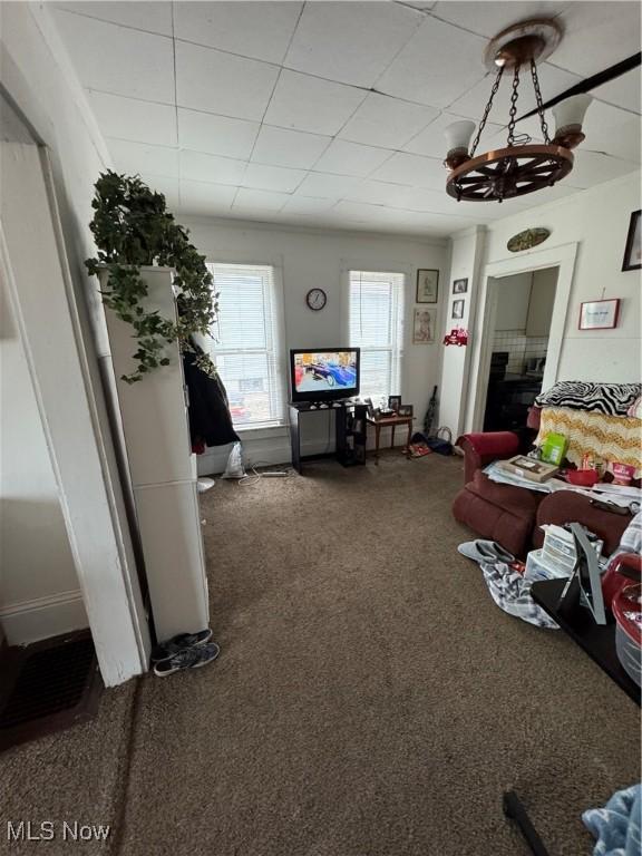 interior space with carpet flooring