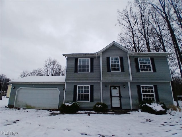 view of front facade with a garage