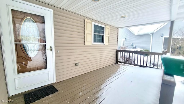 deck with covered porch