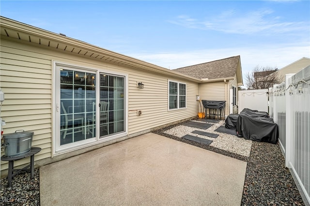 view of patio featuring grilling area