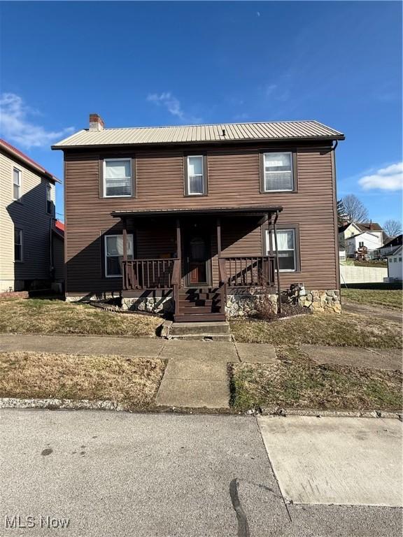 view of front of property with covered porch