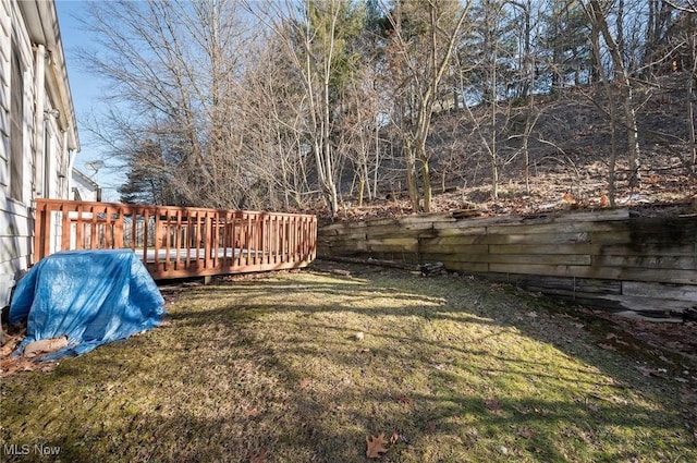 view of yard featuring a deck