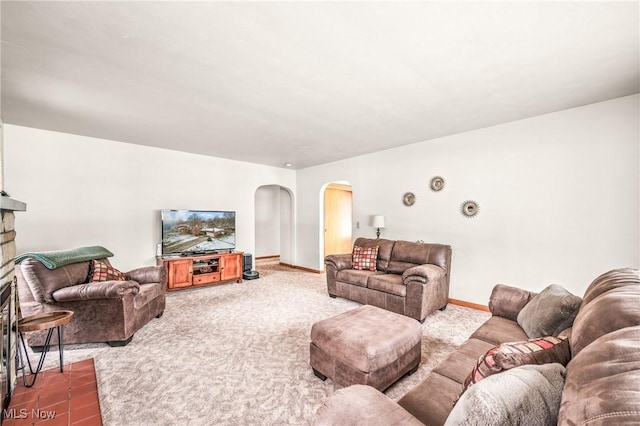 view of carpeted living room